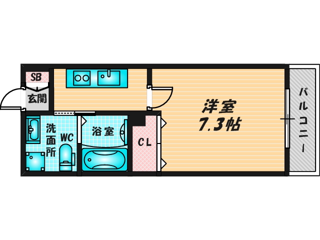 ゆったりくつろげる単身さん向けの間取り。 