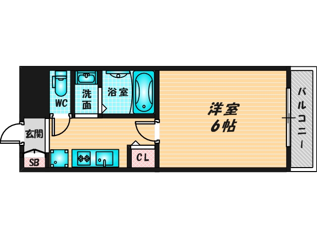 バス・トイレがセパレート、収納がある住みやすい間取りです。 