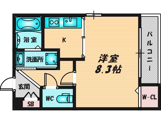 ゆったりくつろげる単身さん向けの間取り。