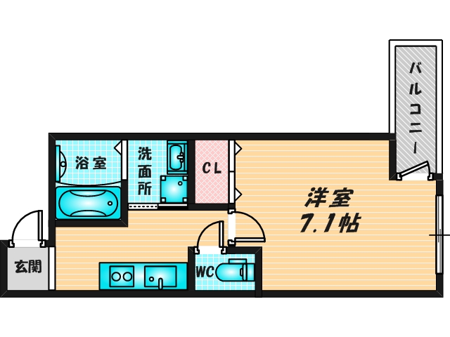 ゆったりくつろげる単身さん向けの間取り。