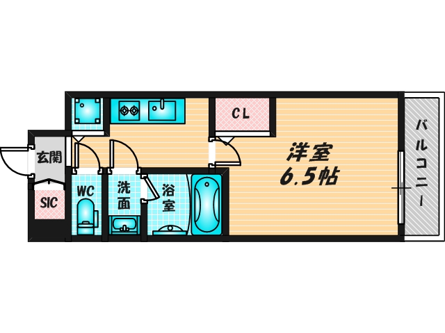 ゆったりくつろげる単身さん向けの間取り。 