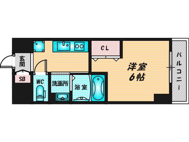 ゆったりくつろげる単身さん向けの間取り。