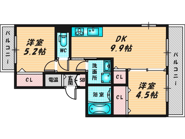 新婚さんにピッタリ。使いやすいゆったりとした間取り。 