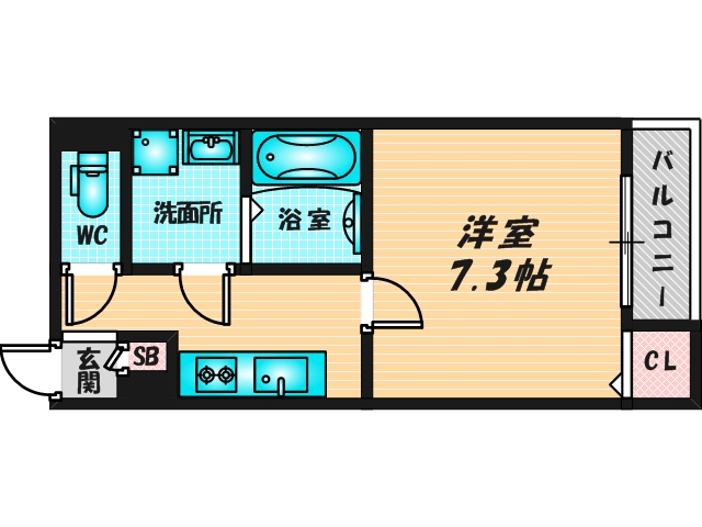 バス・トイレがセパレート、収納がある住みやすい間取りです。 