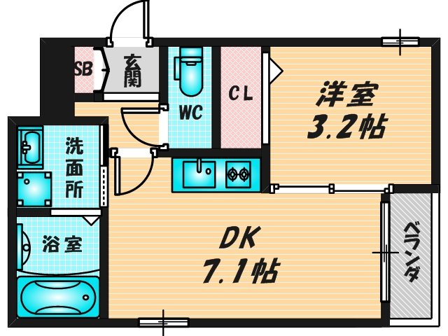 ゆったりくつろげる単身さん向けの間取り。 