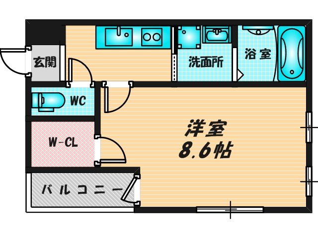 ゆったりくつろげる単身さん向けの間取り。 