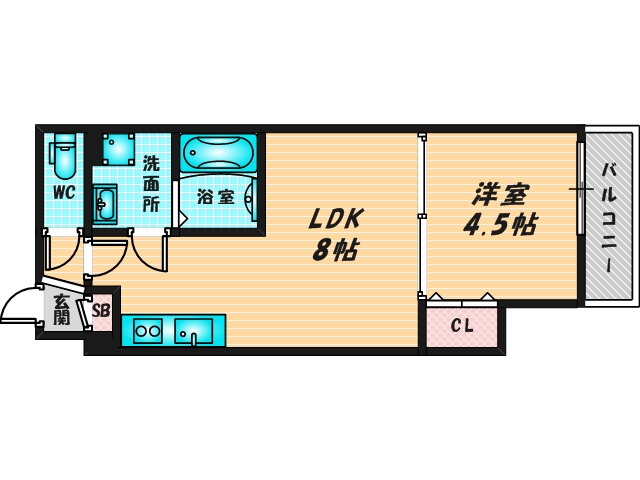 ゆったりくつろげる単身さん向けの間取り。