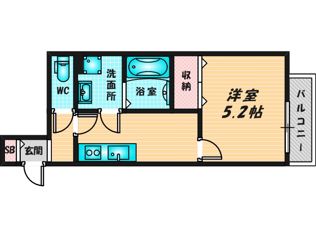 ゆったりくつろげる単身さん向けの間取り。