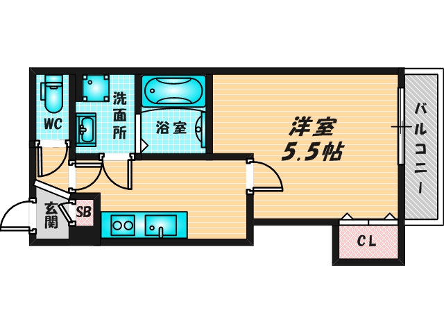ゆったりくつろげる単身さん向けの間取り。