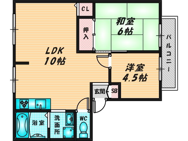 新婚さんにピッタリ。使いやすいゆったりとした間取り。 