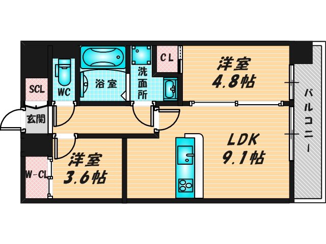 新婚さんにピッタリ。使いやすいゆったりとした間取り。  