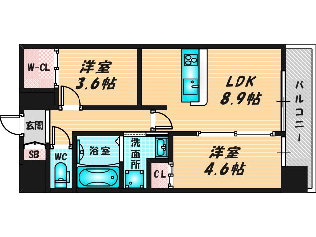 新婚さんにピッタリ。使いやすいゆったりとした間取り。  