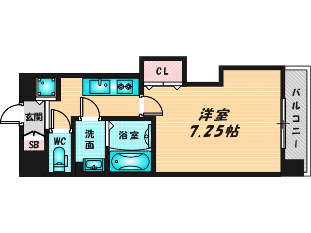ゆったりくつろげる単身さん向けの間取り。 
