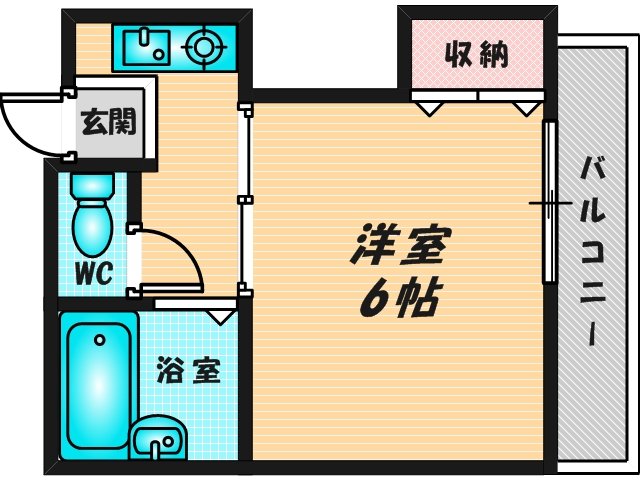 バス・トイレがセパレート、収納がある住みやすい間取りです。 