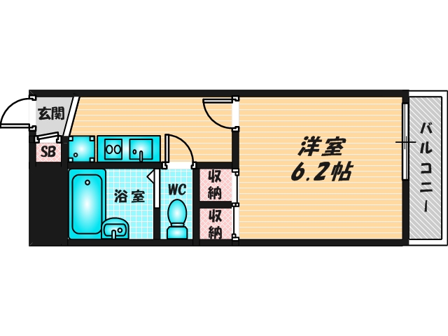 ゆったりくつろげる単身さん向けの間取り。