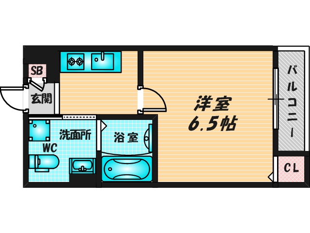 ゆったりくつろげる単身さん向けの間取り。 