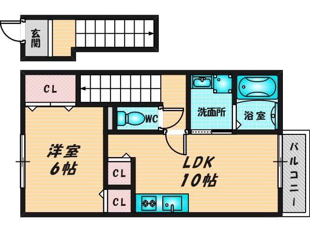バス・トイレがセパレート、収納がある住みやすい間取りです。