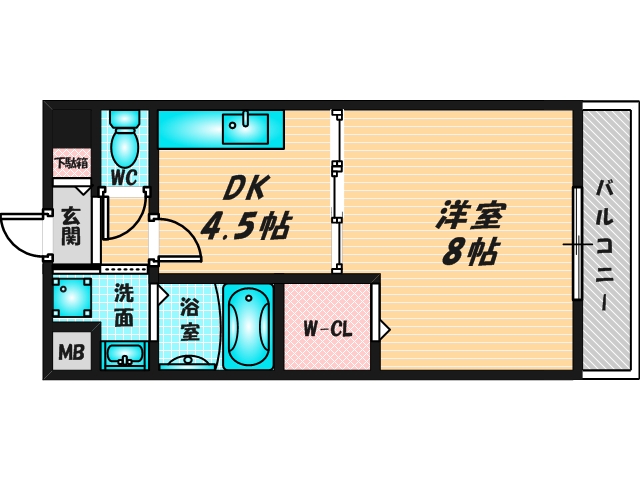 バス・トイレがセパレート、収納がある住みやすい間取りです。 