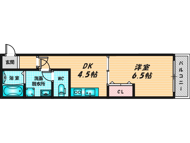 バス・トイレがセパレート、収納がある住みやすい間取りです。 