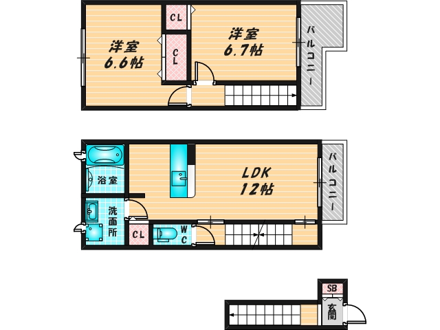 新婚さんにピッタリ。使いやすいゆったりとした間取り。 