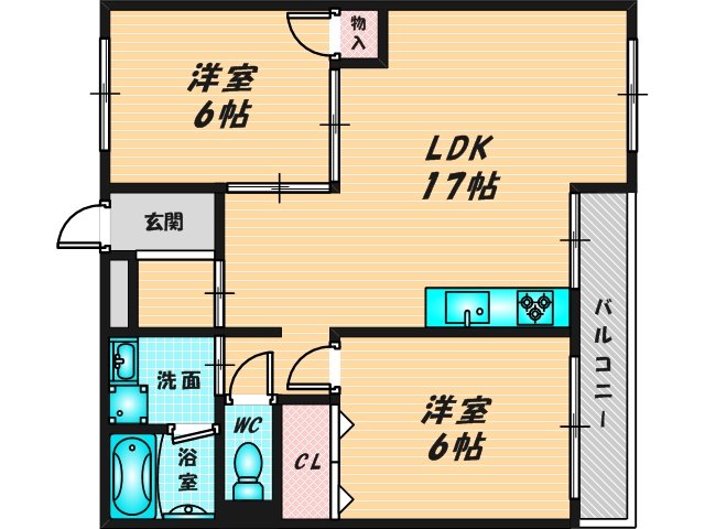 新婚さんにピッタリ。使いやすいゆったりとした間取り。 