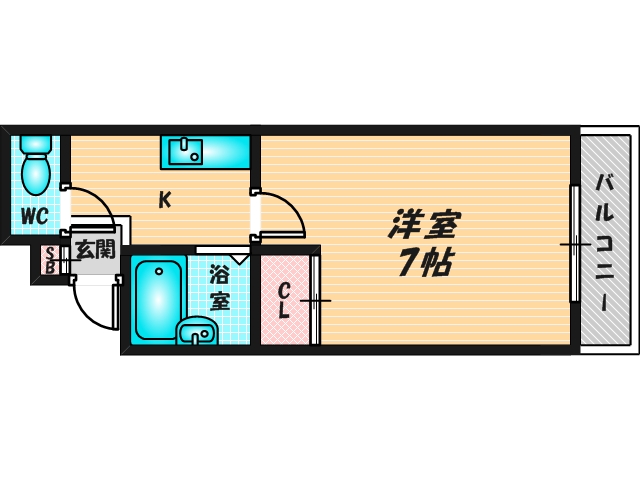 バス・トイレがセパレート、収納がある住みやすい間取りです。 