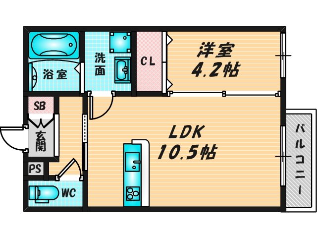 ゆったりくつろげる単身さん向けの間取り。 