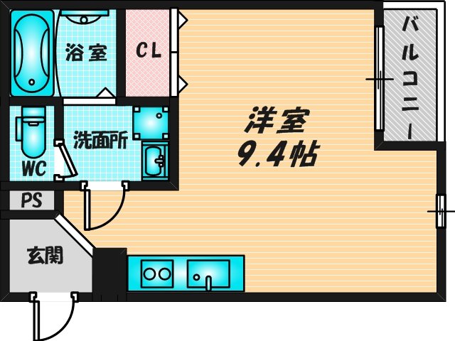 ゆったりくつろげる単身さん向けの間取り。 
