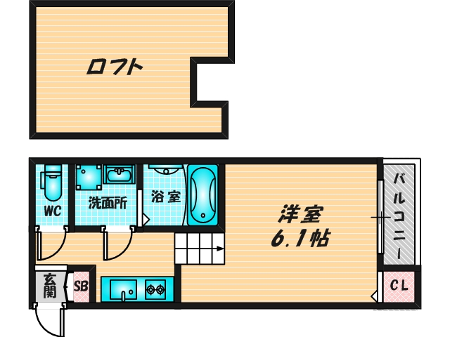 ゆったりくつろげる単身さん向けの間取り。 