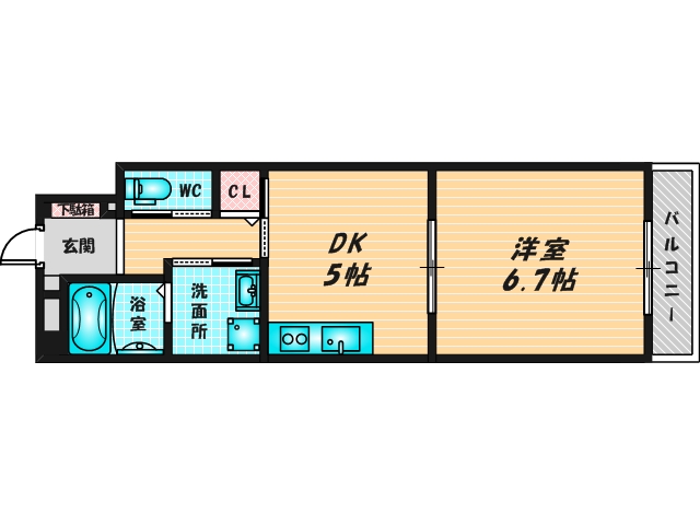 バス・トイレがセパレート、収納がある住みやすい間取りです。 