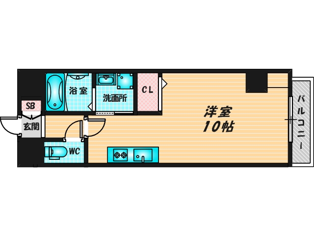 ゆったりくつろげる単身さん向けの間取り。 