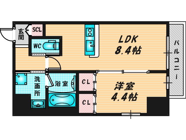 ゆったりくつろげる単身さん向けの間取り。 