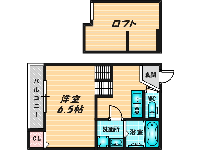 ゆったりくつろげる単身さん向けの間取り。 