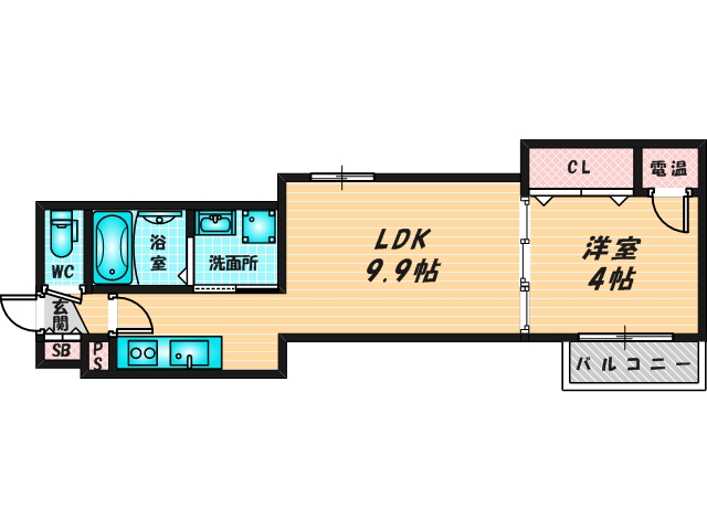 シンプルな単身さん向きのマンションです。 