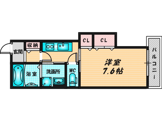 バス・トイレがセパレート、収納がある住みやすい間取りです。 