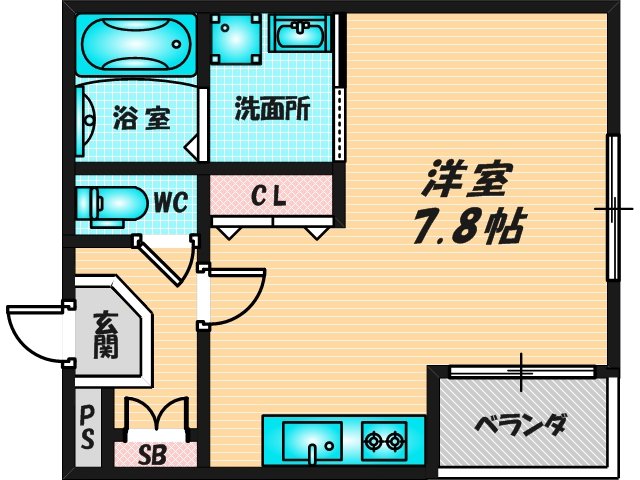 ゆったりくつろげる単身さん向けの間取り。 