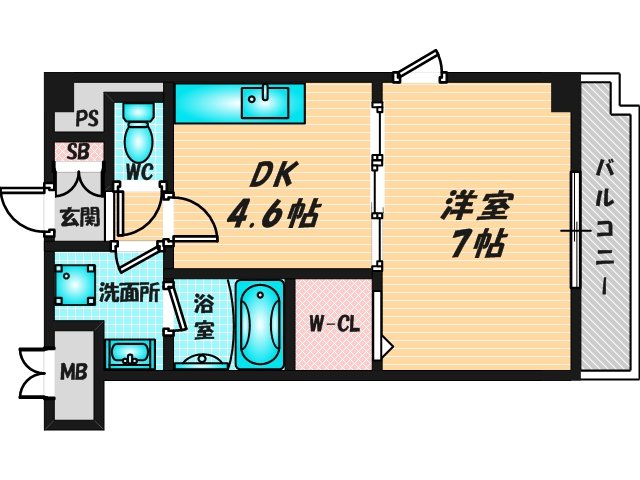 バス・トイレがセパレート、収納がある住みやすい間取りです。 