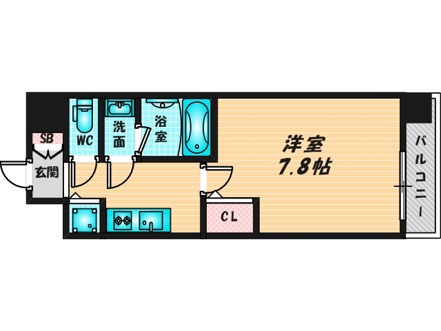 ゆったりくつろげる単身さん向けの間取り。 