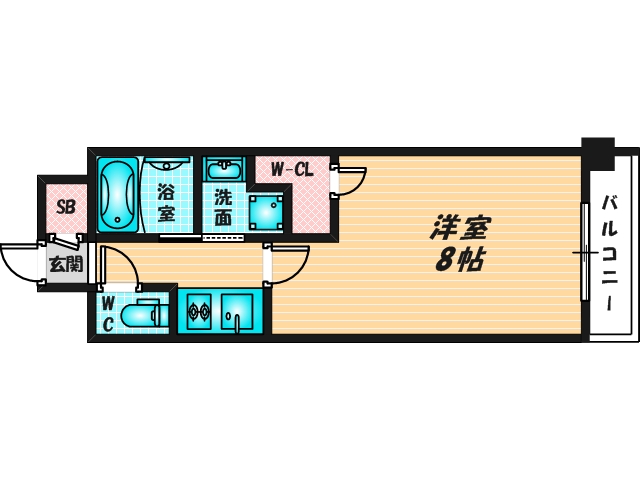 シンプルな単身さん向きのマンションです。 