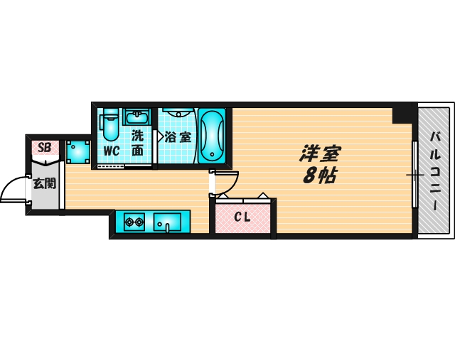 バス・トイレがセパレート、収納がある住みやすい間取りです。 