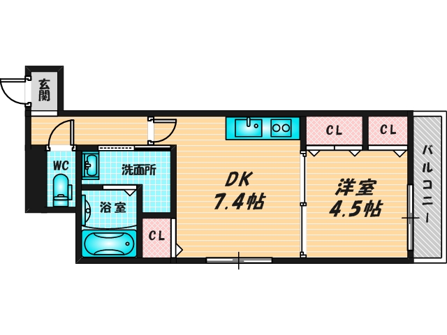 ゆったりくつろげる単身さん向けの間取り。 