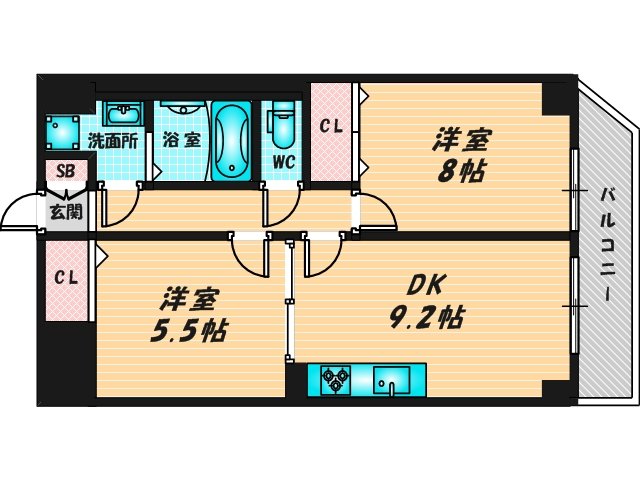 新婚さんにピッタリ。使いやすいゆったりとした間取り。 