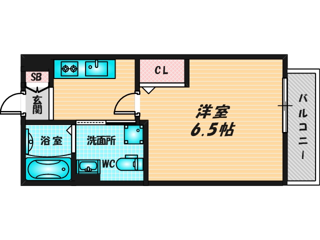 ゆったりくつろげる単身さん向けの間取り。 