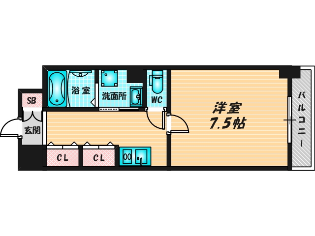 ゆったりくつろげる単身さん向けの間取り。 