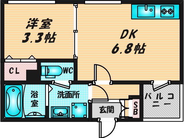 ゆったりくつろげる単身さん向けの間取り。 