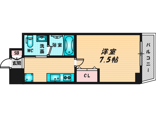 ゆったりくつろげる単身さん向けの間取り。 