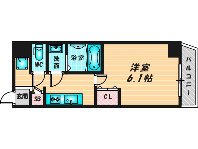 ゆったりくつろげる単身さん向けの間取り。 