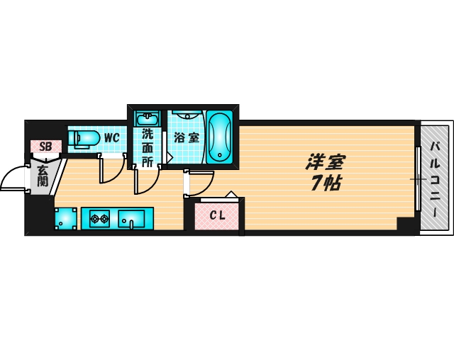 ゆったりくつろげる単身さん向けの間取り。 