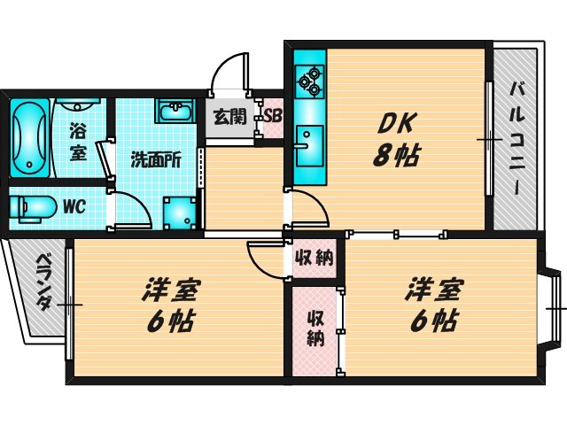 新婚さんにピッタリ。使いやすいゆったりとした間取り。