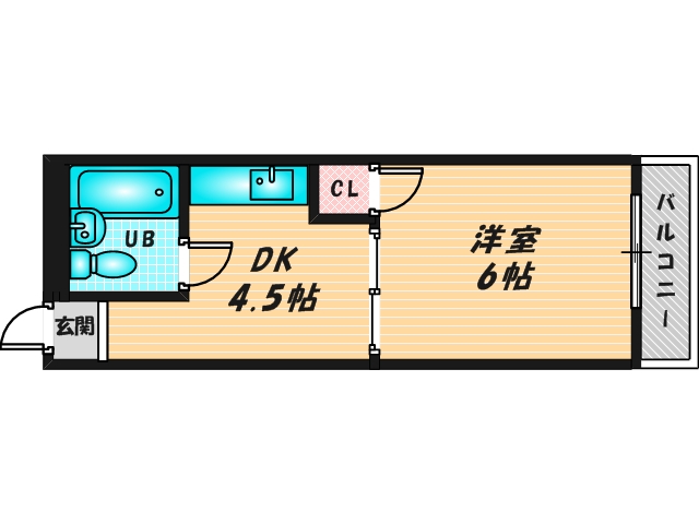 ゆったりくつろげる単身さん向けの間取り。 